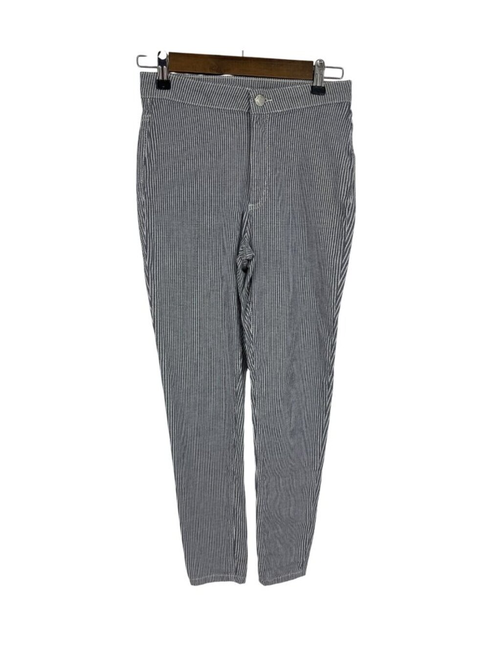 Free People Womens Striped High-Rise Slim Fit Pants Size 26 Blue & White